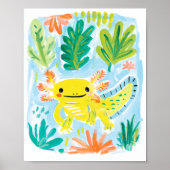 Gele Axolotl Poster (Voorkant)