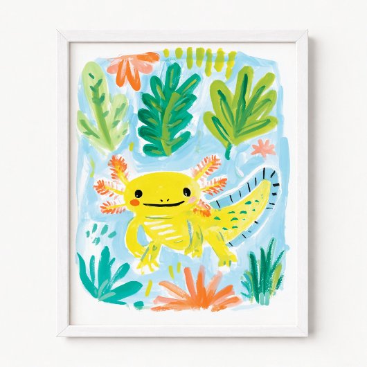 Gele Axolotl Poster