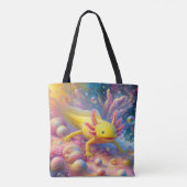 Gele Axolotl Tote Bag (Achterkant)