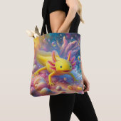 Gele Axolotl Tote Bag (Dichtbij)