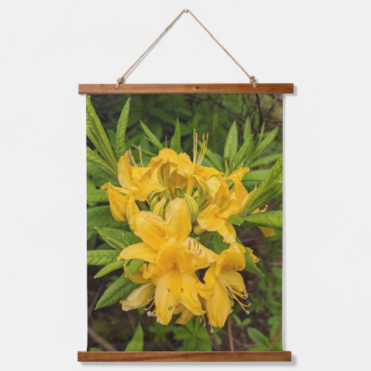 Gele Azalea Blooms Floral Hangend Wandkleed (Voorkant)