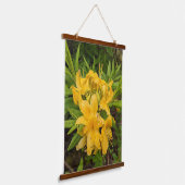 Gele Azalea Blooms Floral Hangend Wandkleed (Gebogen)