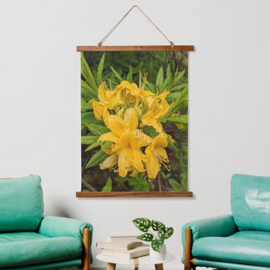 Gele Azalea Blooms Floral Hangend Wandkleed (Woonkamer)