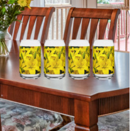 Gele Aziatische lelie bloeit bloemig Blikvorm Glas