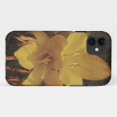 Gele Aziatische lelie op oude, vervuilde canvas ac Case-Mate iPhone Case (Achterkant (horizontaal))