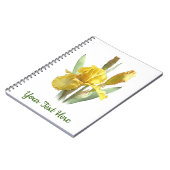Gele baardiris bloem notitieboek (Linkerzijde)