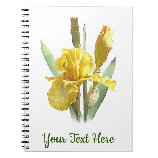 Gele baardiris bloem notitieboek (Voorkant)