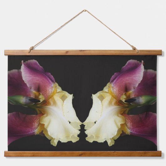 Gele baardirisbloemen hangend wandkleed (Voorkant)