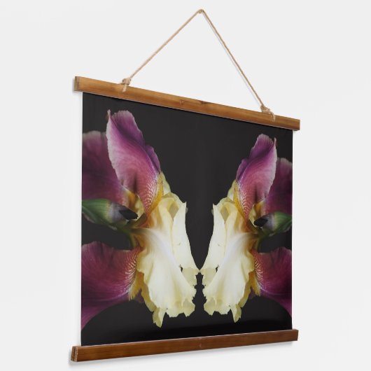 Gele baardirisbloemen hangend wandkleed (Gebogen)