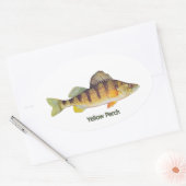 Gele baars getiteld ovale sticker (Envelop)