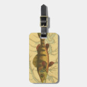 Gele baars op kaart bagagelabel (Voorkant verticaal)