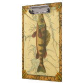 Gele baars op kaart klembord (Links)