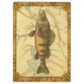 Gele baars op kaart klembord (Achterkant)