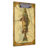 Gele baars op kaart klembord (Rechts)