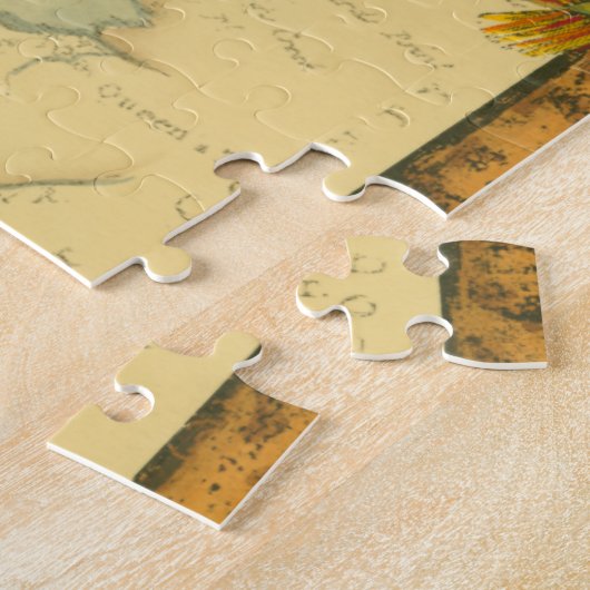 Gele baars op kaart legpuzzel (Zijkant)