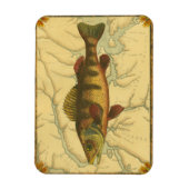 Gele baars op kaart magneet (Verticaal)