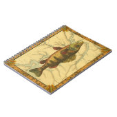 Gele baars op kaart notitieboek (Linkerzijde)