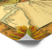 Gele baars op kaart poster (Hoek)