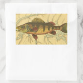 Gele baars op kaart rechthoekige sticker (Tas)