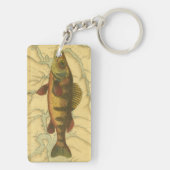 Gele baars op kaart sleutelhanger (achterkant)