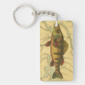 Gele baars op kaart sleutelhanger (Voorkant)