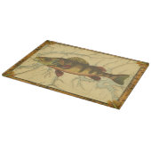 Gele baars op kaart snijplank (Hoek)