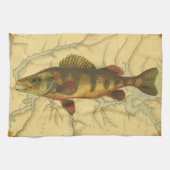 Gele baars op kaart theedoek (Horizontaal)