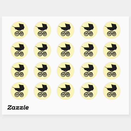 Gele Baby Buggy Sticker (Vel)