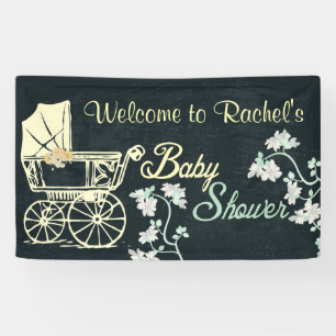Gele Baby Carriage, Baby shower Banner