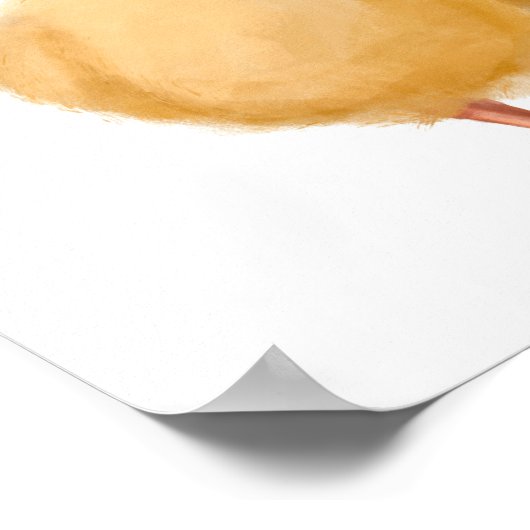 Gele Baby Chicken Print | Waterverf Baby kippen (Hoek)