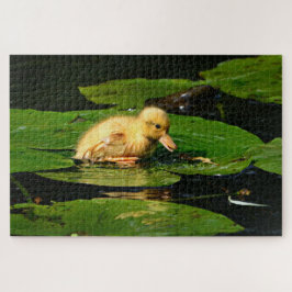 Gele Baby Duck op Lily Pads Legpuzzel