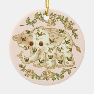 Gele Baby Elephant Keramisch Ornament
