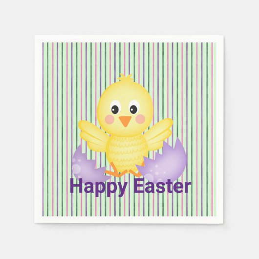 Gele Baby en Paarse eieren Servet (Voorkant)