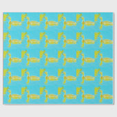 Gele Baby gans met lichtblauw water Cadeaupapier (Vlak)