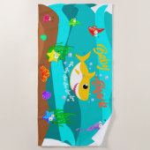 Gele Baby haai en vrienden doo doo doo Strandlaken (Voorkant)