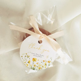 Gele Baby in bloei bloemenwilde bloem Baby shower Bedankjes Labels