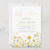 Gele Baby in bloei bloemenwilde bloem Baby shower Kaart (Voorkant)