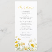 Gele Baby in bloei bloemenwilde bloem Baby shower Menu (Voorkant)