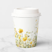 Gele Baby in bloei bloemenwilde bloem Baby shower Papieren Bekers (Achterkant)