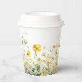 Gele Baby in bloei bloemenwilde bloem Baby shower Papieren Bekers (Voorkant)