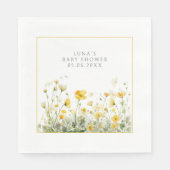 Gele Baby in bloei bloemenwilde bloem Baby shower Servet (Voorkant)
