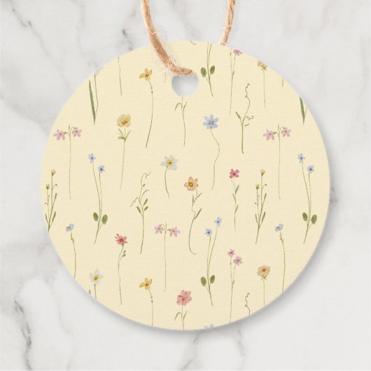 Gele Baby in Bloom Bow Dank u Bedankjes Labels (Achterkant)