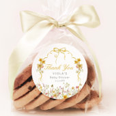 Gele Baby in Bloom Bow Dank u Ronde Sticker