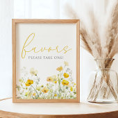 Gele Baby in Bloom Wildflower Douche Favor Sign Poster