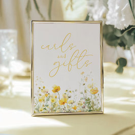 Gele Baby in Bloom Wildflower Kaarten & Cadeaubord Poster