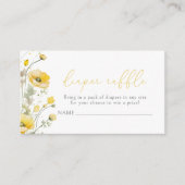 Gele Baby in Bloom Wildflower Luier Raffle Informatiekaartje (Voorkant)