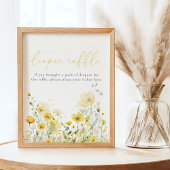 Gele Baby in Bloom Wildflower Luier Raffle Poster