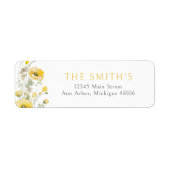 Gele Baby in Bloom Wildflower retouradres Etiket (Voorkant)