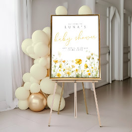 Gele Baby in Bloom Wildflower Welkom Poster