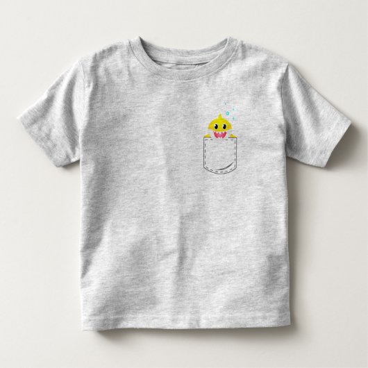 Gele Baby Shark gestikte zak Kinder Shirts (Voorkant)